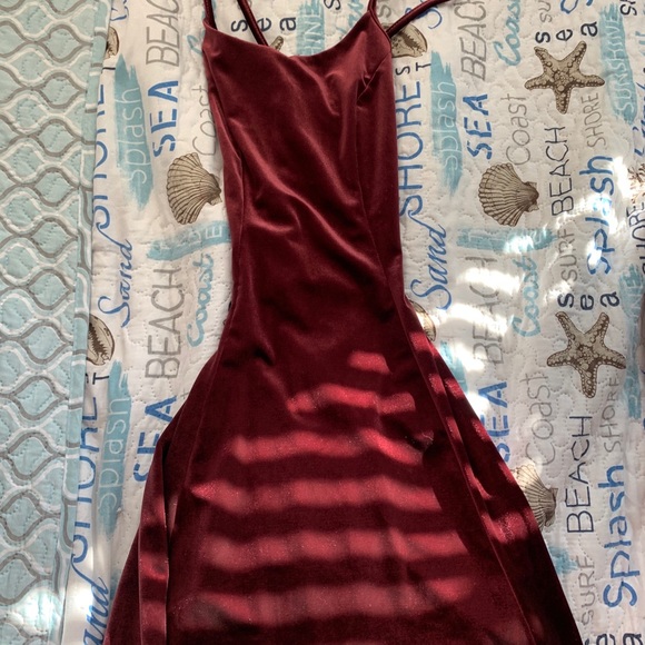 Red Wine velvet mini dress❣️ - Picture 1 of 2